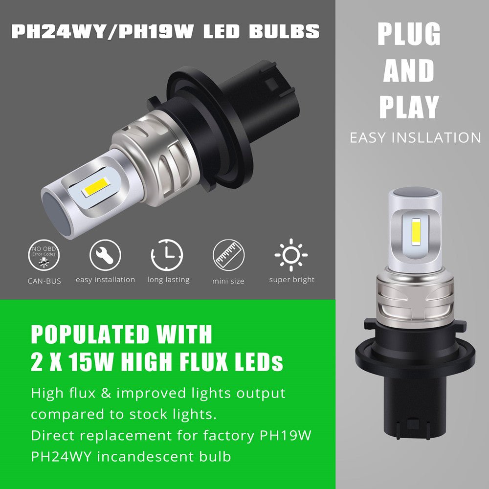 12174NA 12181NA PWY24W LED Turn Signal Lights Bulb Replacement, Yellow -Alla Lighting