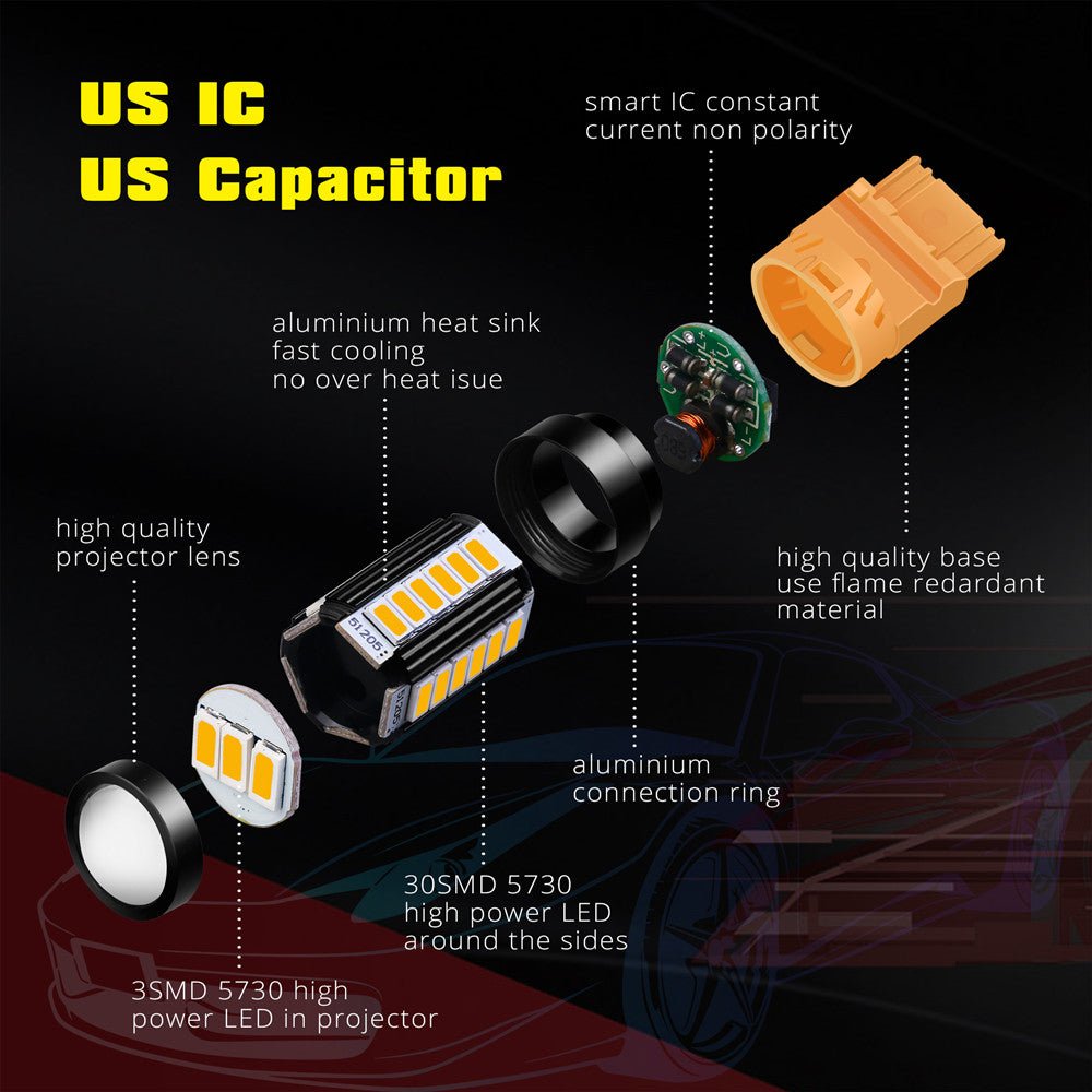 4257NA LED Turn Signal Lights Bulb Replacement Upgrade Blinker Lamps -Alla Lighting