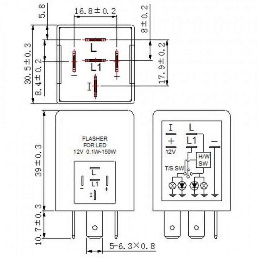 5-Pin EP27 FL27 Electronic LED Flasher Relay Fix LED Signal Hyper Flash -Alla Lighting Inc