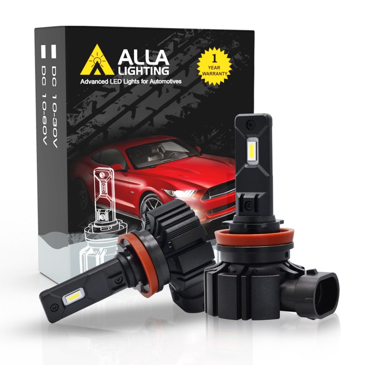 6000 Lumens H8 H9 H11 LED Bulbs High/Low Beam Conversion Kits, Fog Lights -Alla Lighting