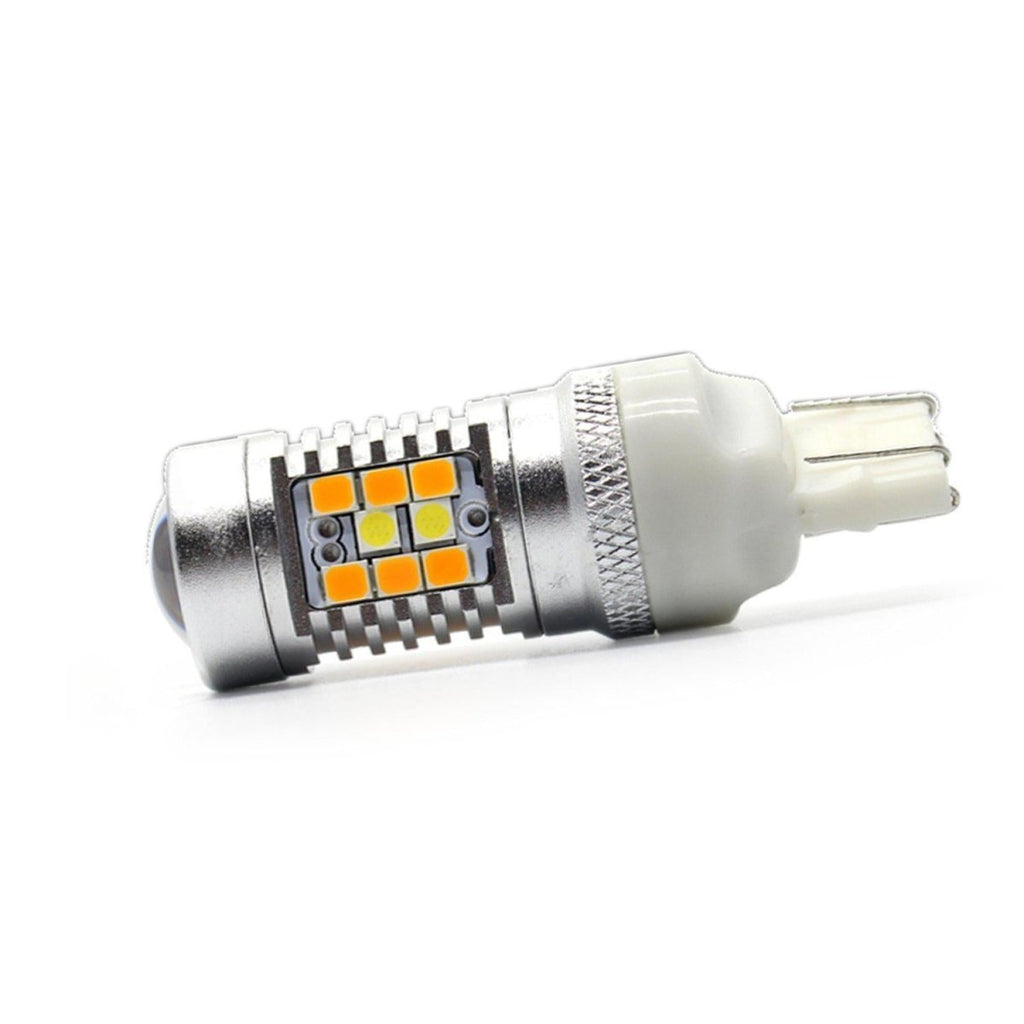 7444 7443 LED Switchback Bulbs Turn Signal Lights, White/Amber Yellow -Alla Lighting