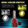 9145 H10 Switchback LED Bulbs Fog Lights 12V, 6000K White/3000K Yellow