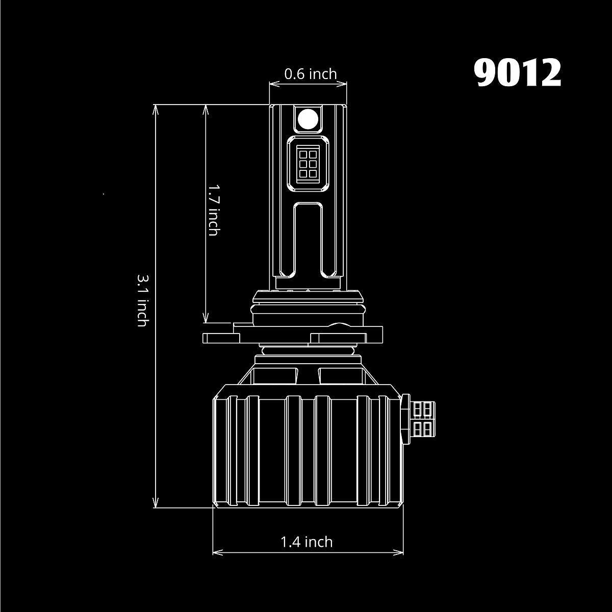 CAN-Bus 9012 LED Headlights Conversion Kit Bulbs HIR2, White -Alla Lighting