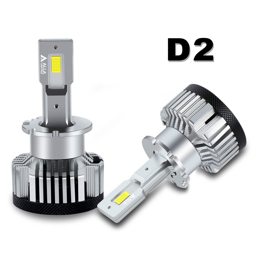 D2S D2R LED Headlights Bulbs, CAN-BUS Plug-N-Play Switch HID Headlamps -Alla Lighting