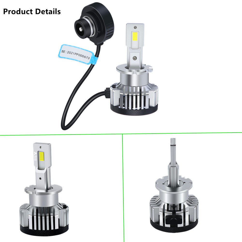 D2S D2R LED Headlights Bulbs, CAN-BUS Plug-N-Play Switch HID Headlamps -Alla Lighting