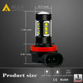 H11 H16 H8 LED Fog Lights Bulbs High Power 80W Cree DRL, 6000K White