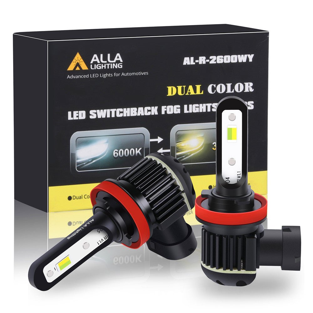 H16 H8 H11 LED Switchback Bulbs Fog Lights, 6000K White/3000K Yellow -Alla Lighting