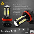 H8 H16 H11 LED Fog Lights Bulbs Super Bright 5730-SMD, 6000K Xenon White