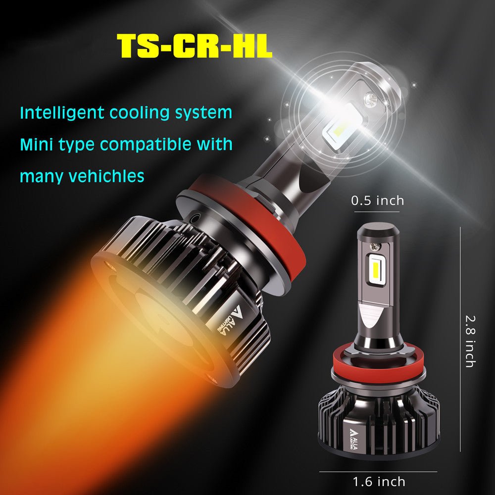 H8 H9 H11 LED Switchback White/Yellow Headlights, Fog Lights Bulbs -Alla Lighting