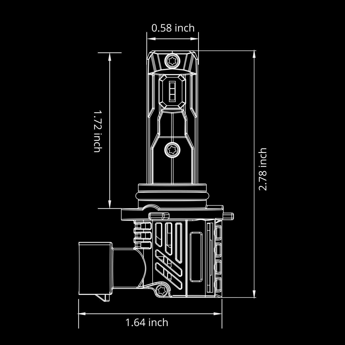 Mini H8 H9 H11 LED Headlights Bulbs, Fog Lights, DRL, White -Alla Lighting