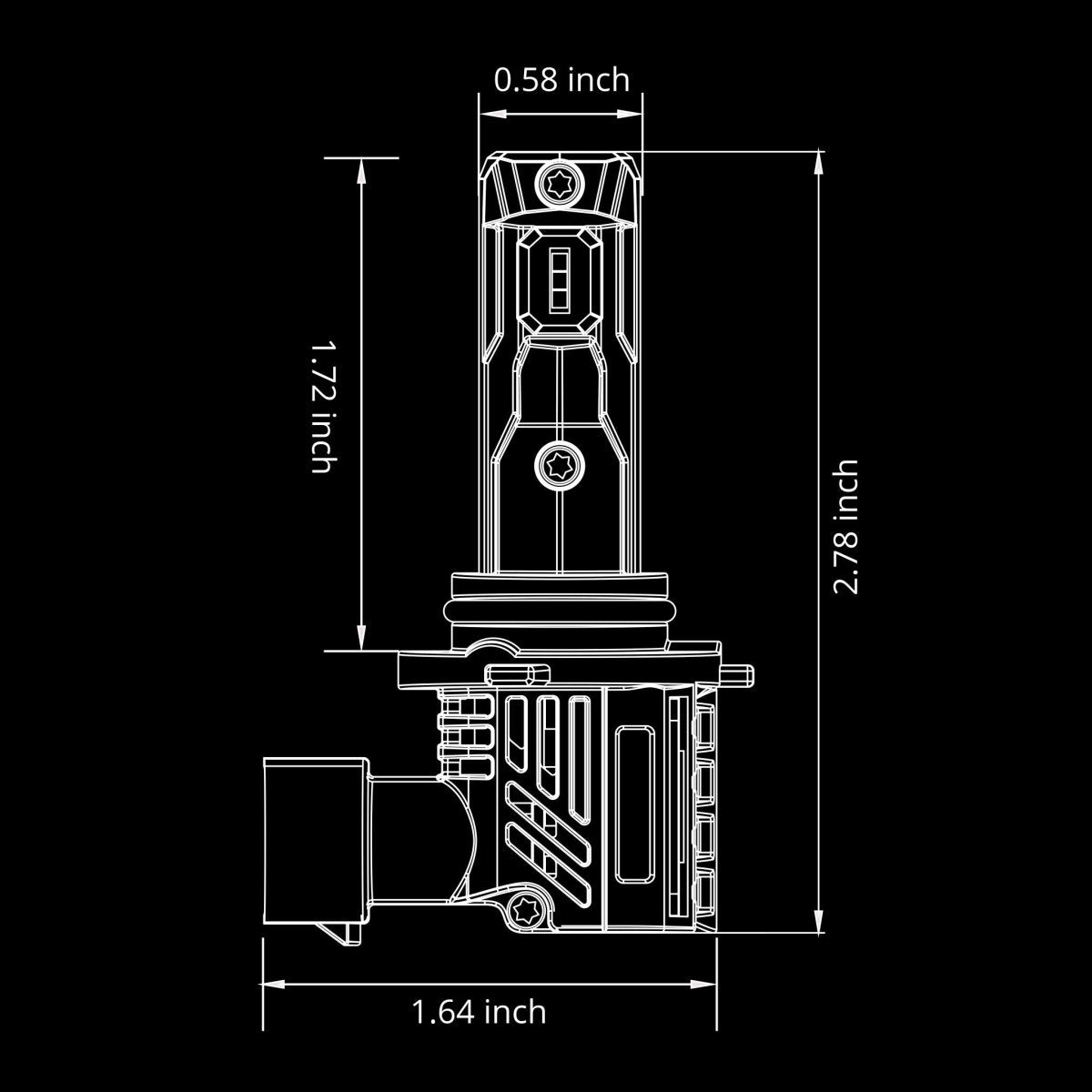 Mini HB3 9005 LED Headlights Bulbs, H10 Fog Lights, DRL, White -Alla Lighting