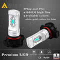 PSX24W 12276 LED Fog Lights Bulbs 12V 2504, 6K White/3K Yellow/Red/8K Blue