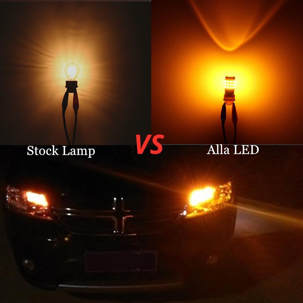 PY21W 7507 LED Turn Signal Lights Bulbs 2835 51-SMD 12496, Amber Yellow -Alla Lighting